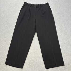 Dialogue Classics Trousers WMNS 18WP Pleated Wide-Leg High Rise Wool Blend Black